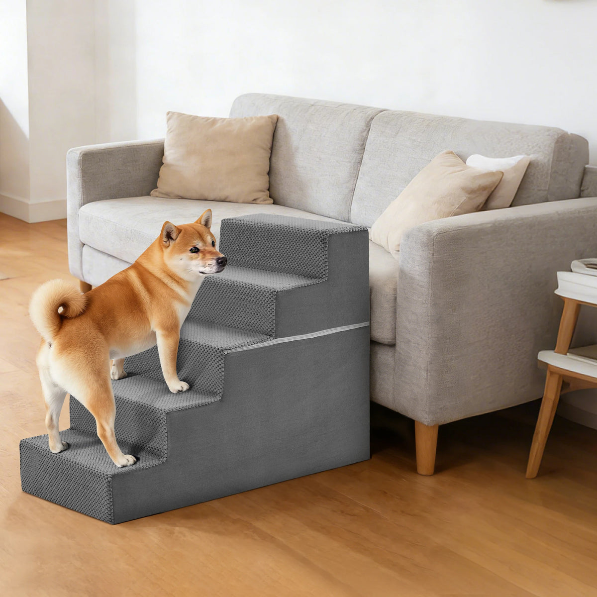 Premium Foam Dog Stair Ramp For Small Pets Indoor Use