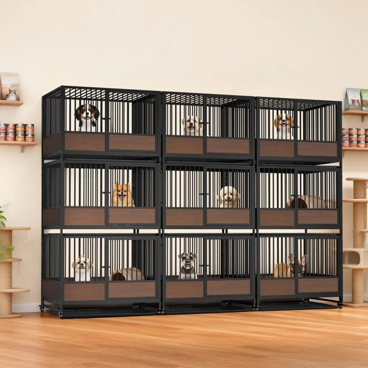 Heavy Duty Metal Stackable Pet Kennel Cage For Cats And Dogs