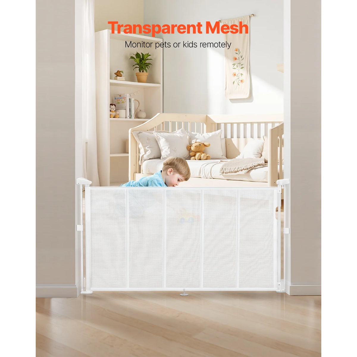 SucceBuy Retractable Pet And Baby Safety Gate For Home Stairs