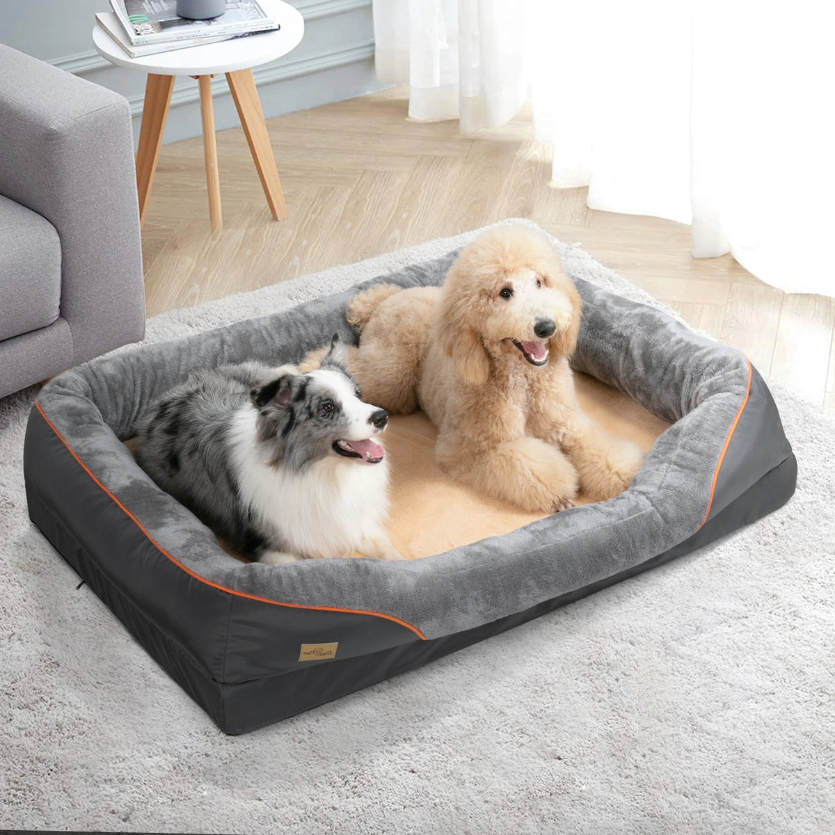 Bingopaw Premium Plush Dog Bed With Removable Washable Fleece Cover