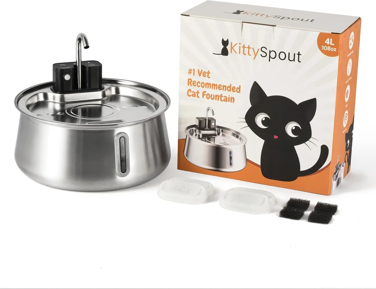 KittySpout Stainless Steel Wireless Cat Water Fountain