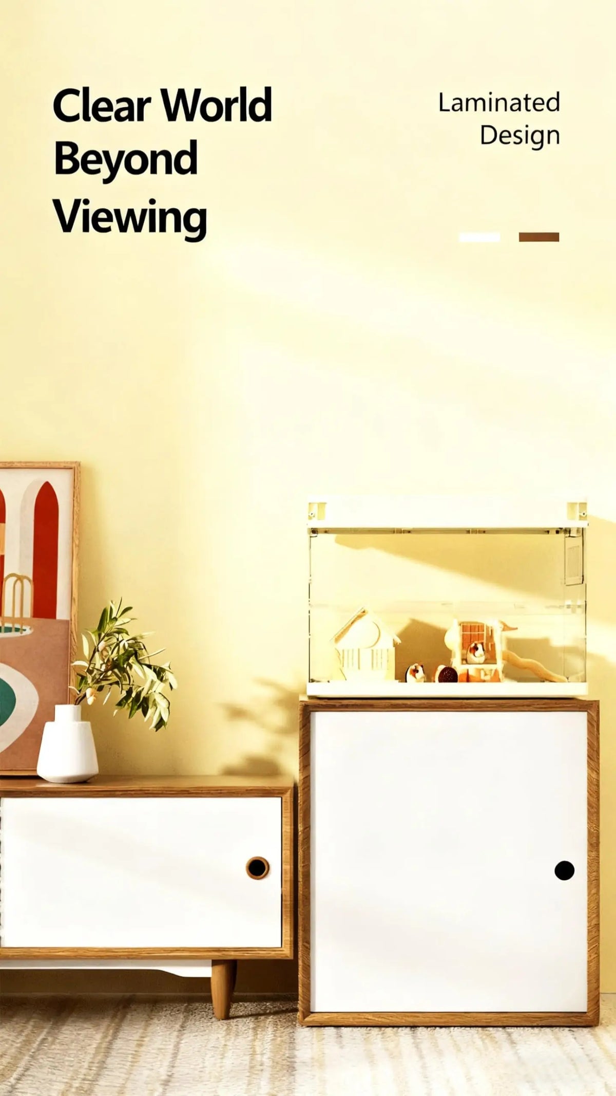 MeterMall Acrylic Hamster Guinea Pig Cage Starter Kit With Wheel Bottle