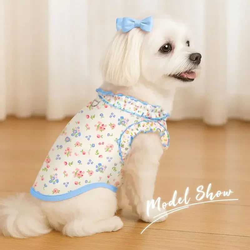 Breathable Ruffle Sleeves Pet T Shirt For Small Dogs
