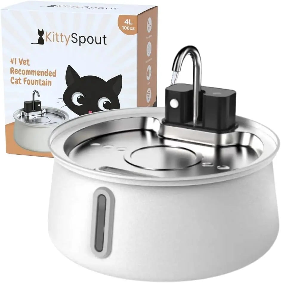 KittySpout Wireless Stainless Steel Cat Pet Drinking Water Fountain