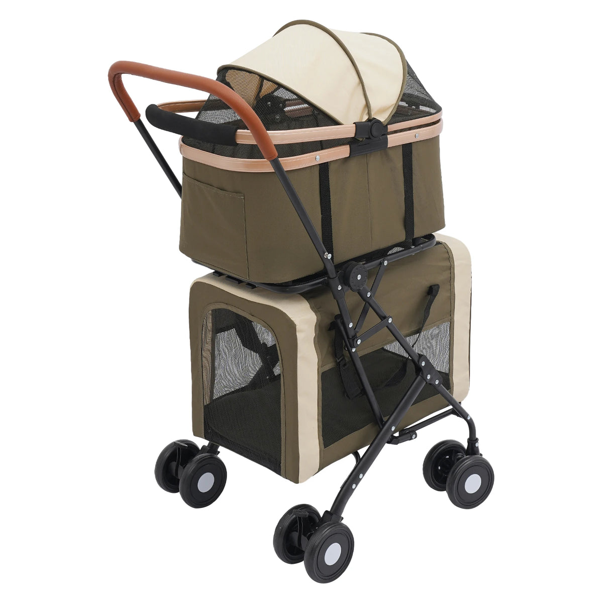 Bymaocar Foldable Dog And Cat Stroller For Travel And Shopping