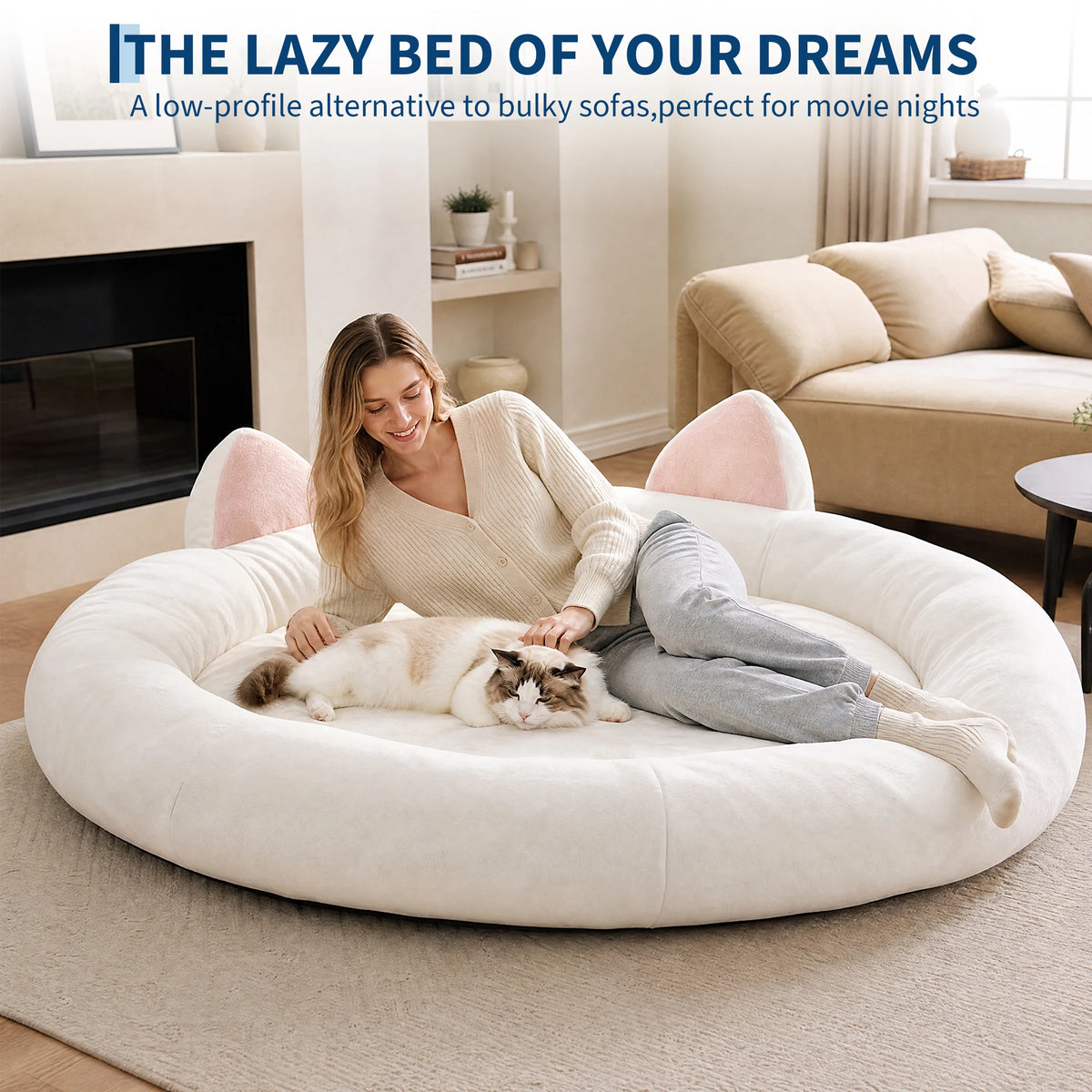 Orthopedic Memory Foam Round Dog Bed With Supportive Bolster Cushions