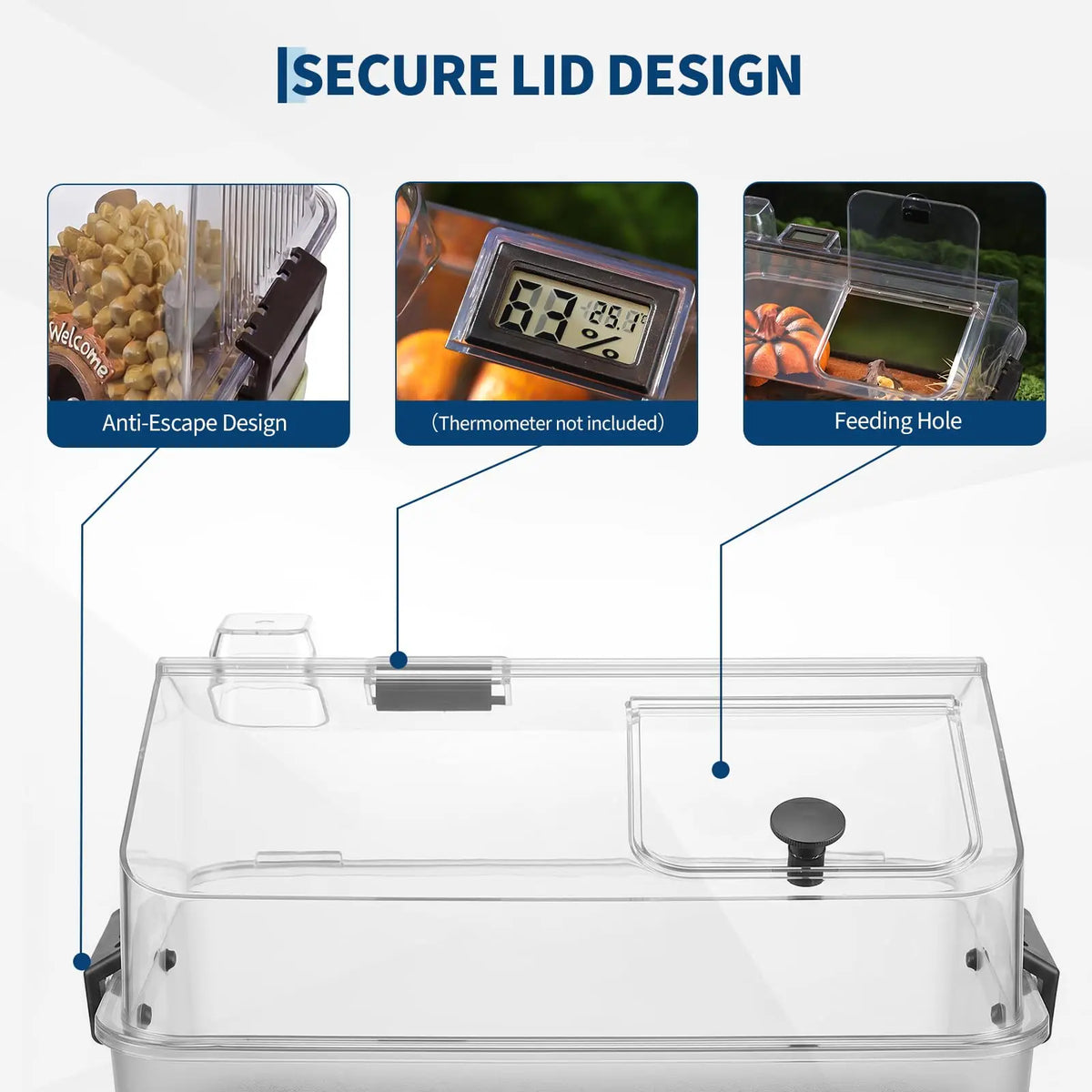 HiMISS Acrylic Reptile Terrarium Kit With Heating Pad