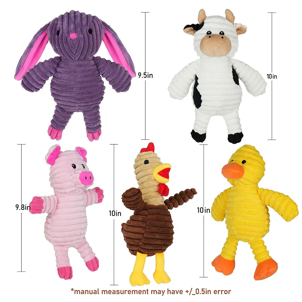 Plush Squeaky Dog Toys Assortment Value Bundle For Pets