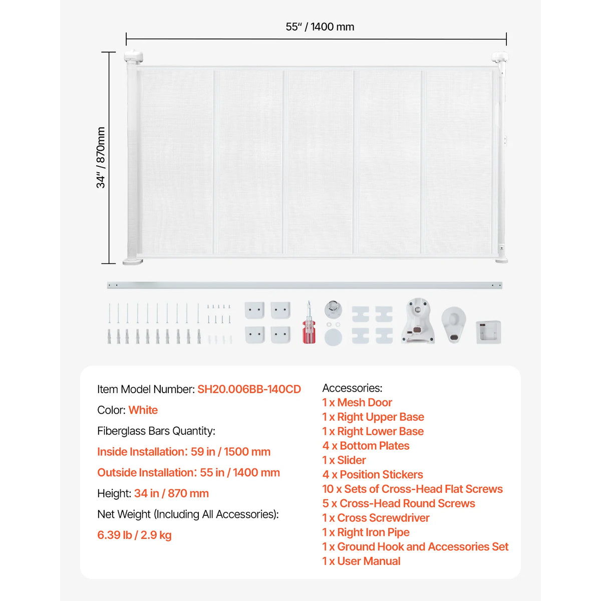 SucceBuy Retractable Pet And Baby Safety Gate For Home Stairs