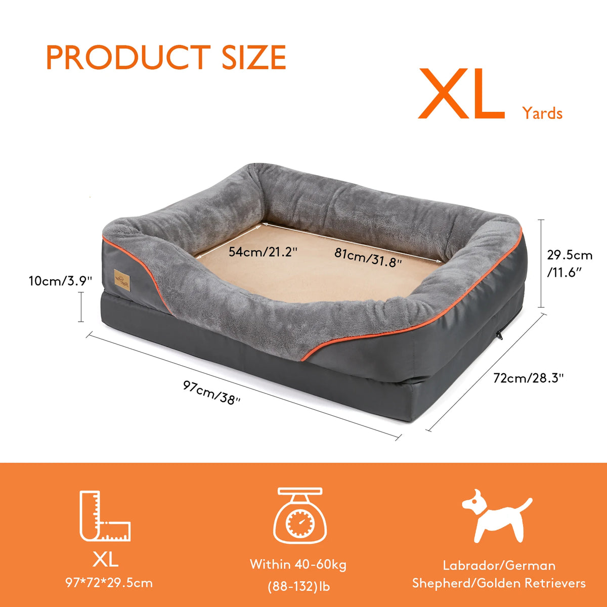 Bingopaw Premium Plush Dog Bed With Removable Washable Fleece Cover