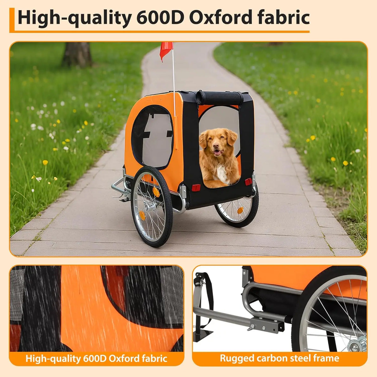 Twister Ck Premium Foldable Dog Bike Trailer With Sturdy Frame