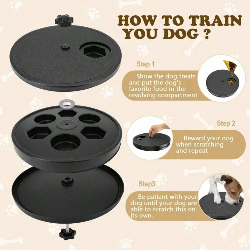 Dog Paw Nail Scratch Board With Food Storage Compartment Tray