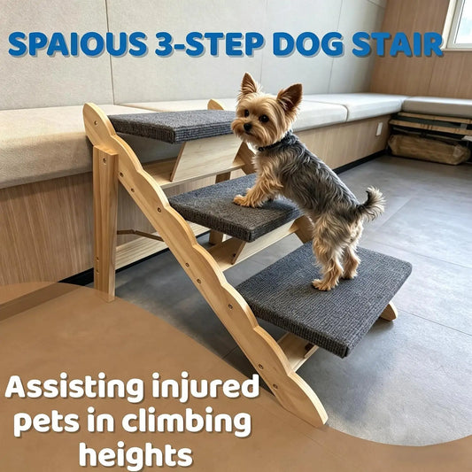 Garvee Non Slip Wooden Pet Steps And Foldable Dog Ramp
