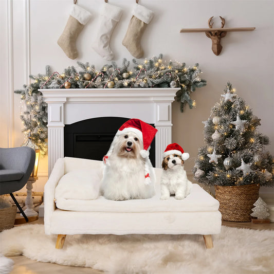 Bingopaw Waterproof Elevated Pet Sofa With Plush Cover Cushion