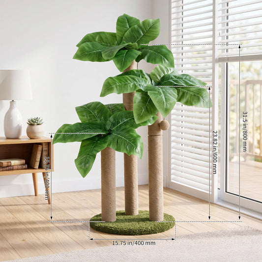 Exotic Indoor Cat Scratching Tree With Sisal Poles And Toy