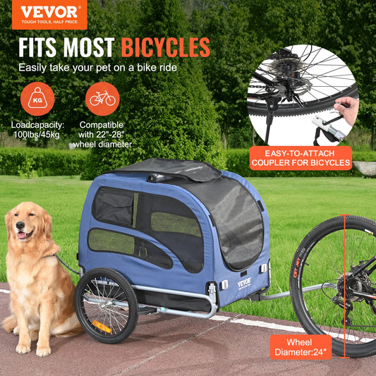 Collapsible Pet Bicycle Trailer And Cargo Cart For Dogs