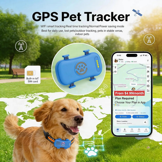 Wanwaytech 4G Real Time Pet Tracker With IP67 Waterproof Design