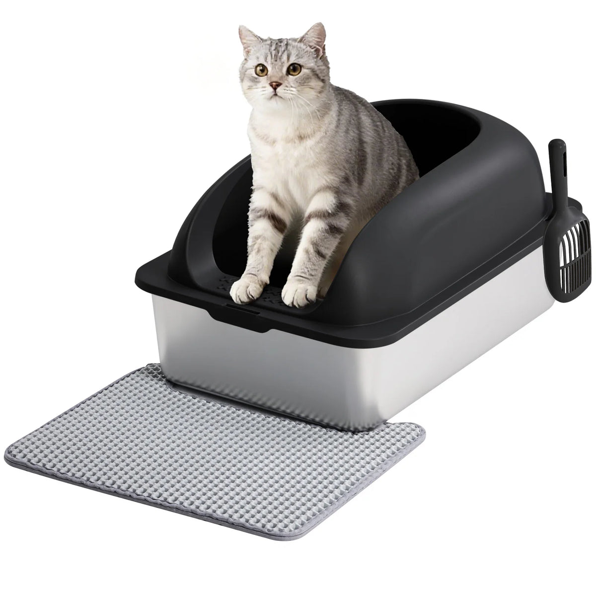 Stainless Steel Cat Litter Box With Lid For Quick Easy Cleaning