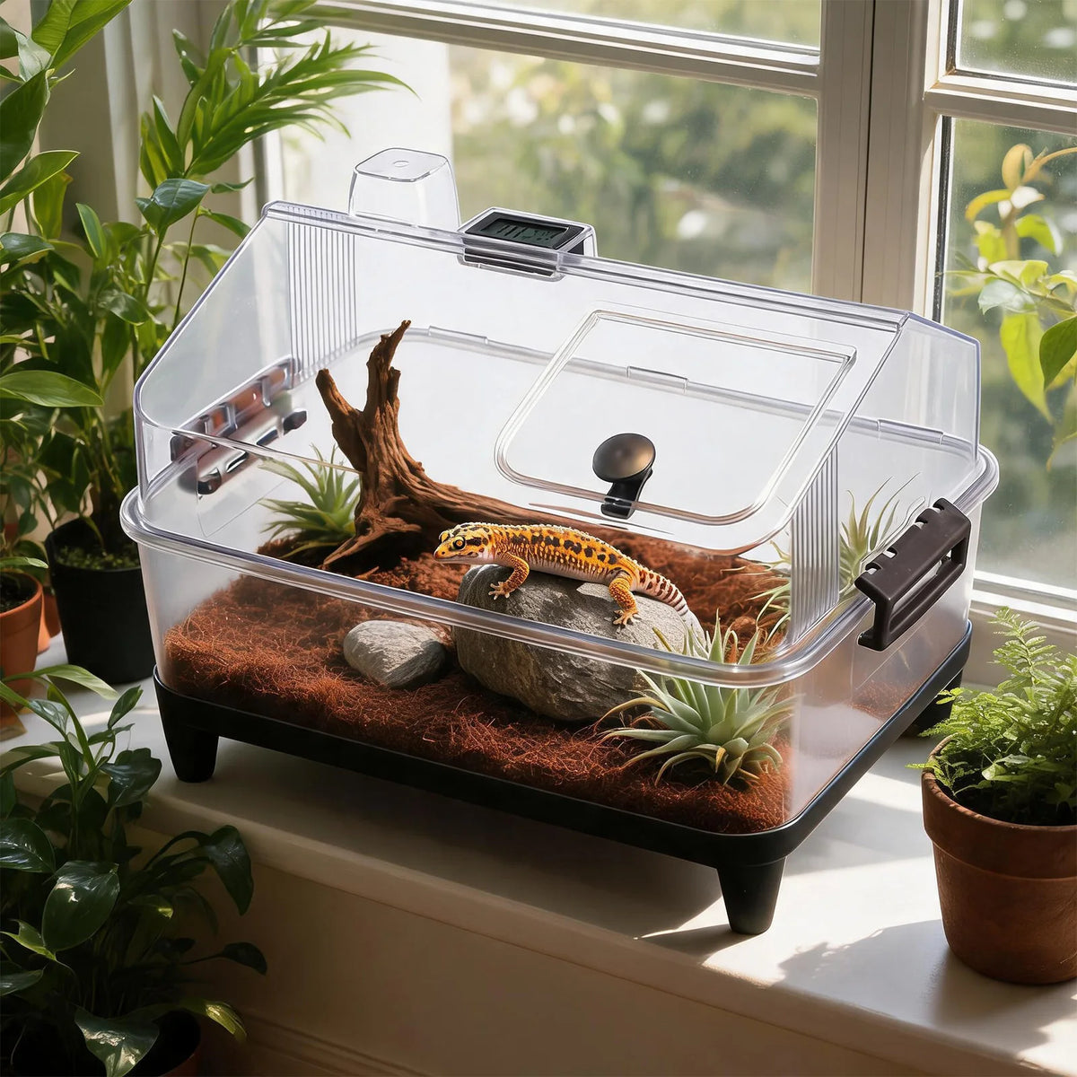 HiMISS Acrylic Reptile Terrarium Kit With Heating Pad