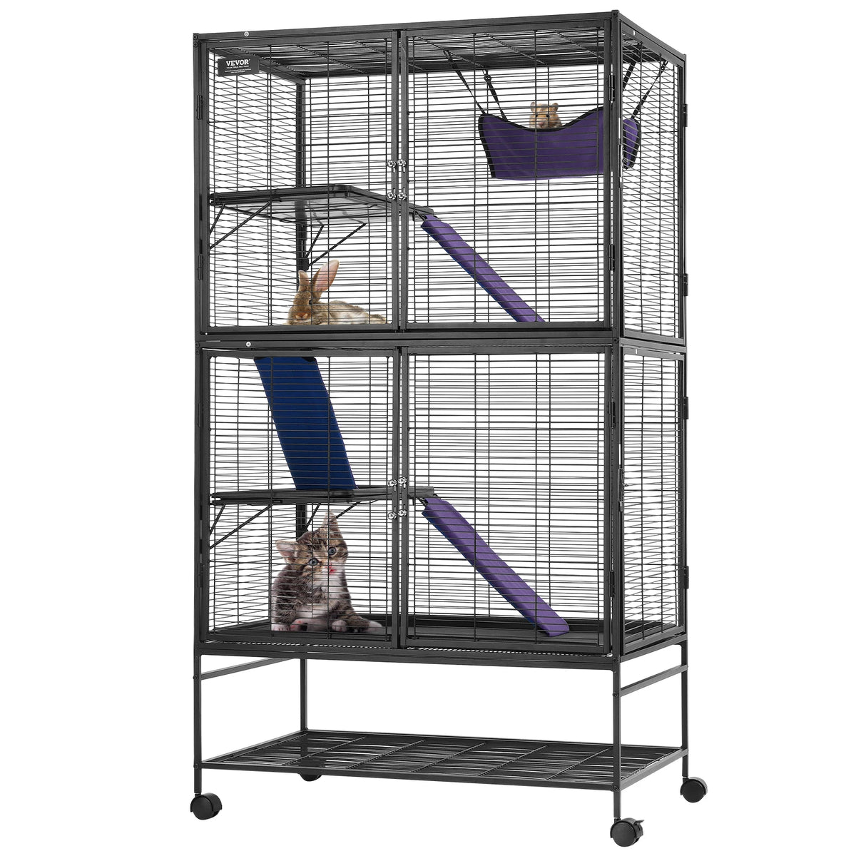 Durable Rolling Metal Multi Level Small Animal Cage
