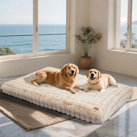 Bingopaw Ultra Soft Plush Calming Dog Bed Thick Foam Support