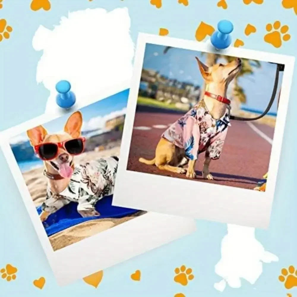 Breathable Set Of 4 Hawaiian Dog And Cat Summer Shirts