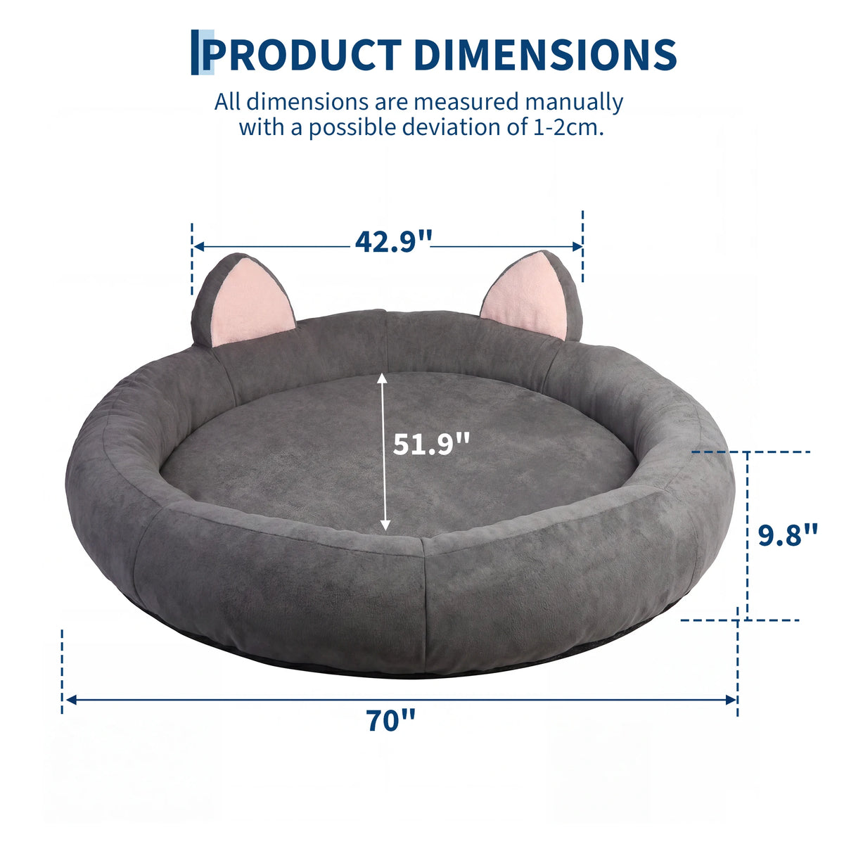 Orthopedic Memory Foam Round Dog Bed With Supportive Bolster Cushions