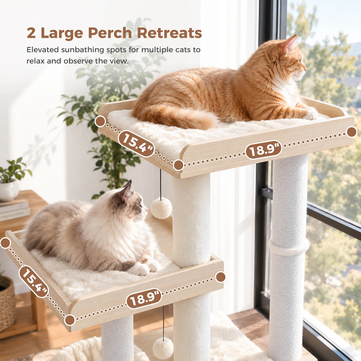 PAWZ Road Cat Tower With Bed And Cotton Rope Posts