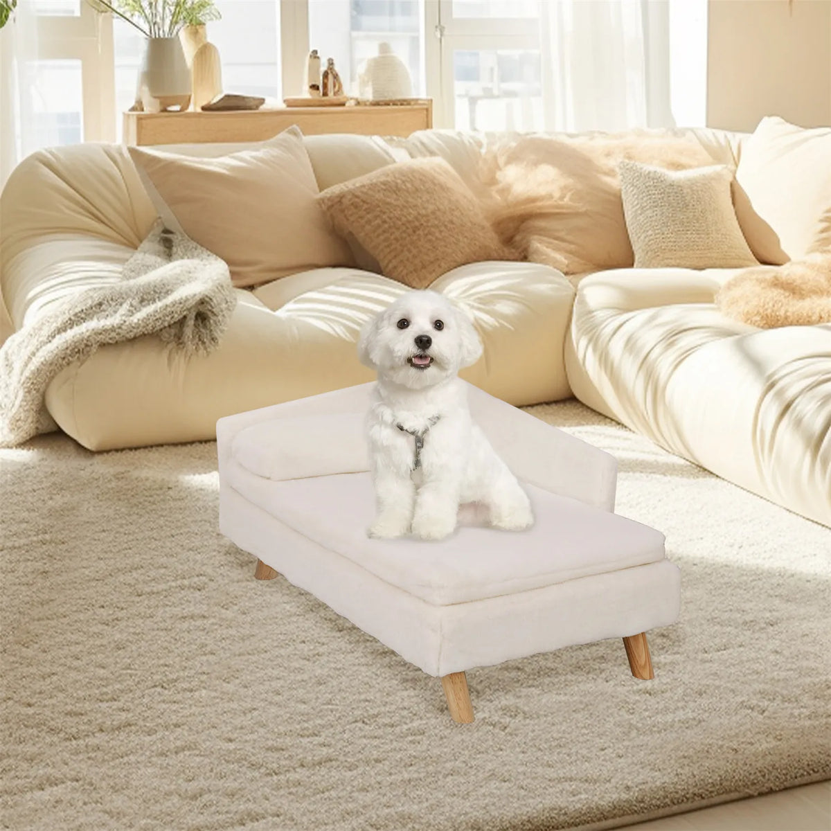 Bingopaw Elevated Pet Bed with Waterproof Pad for Dogs