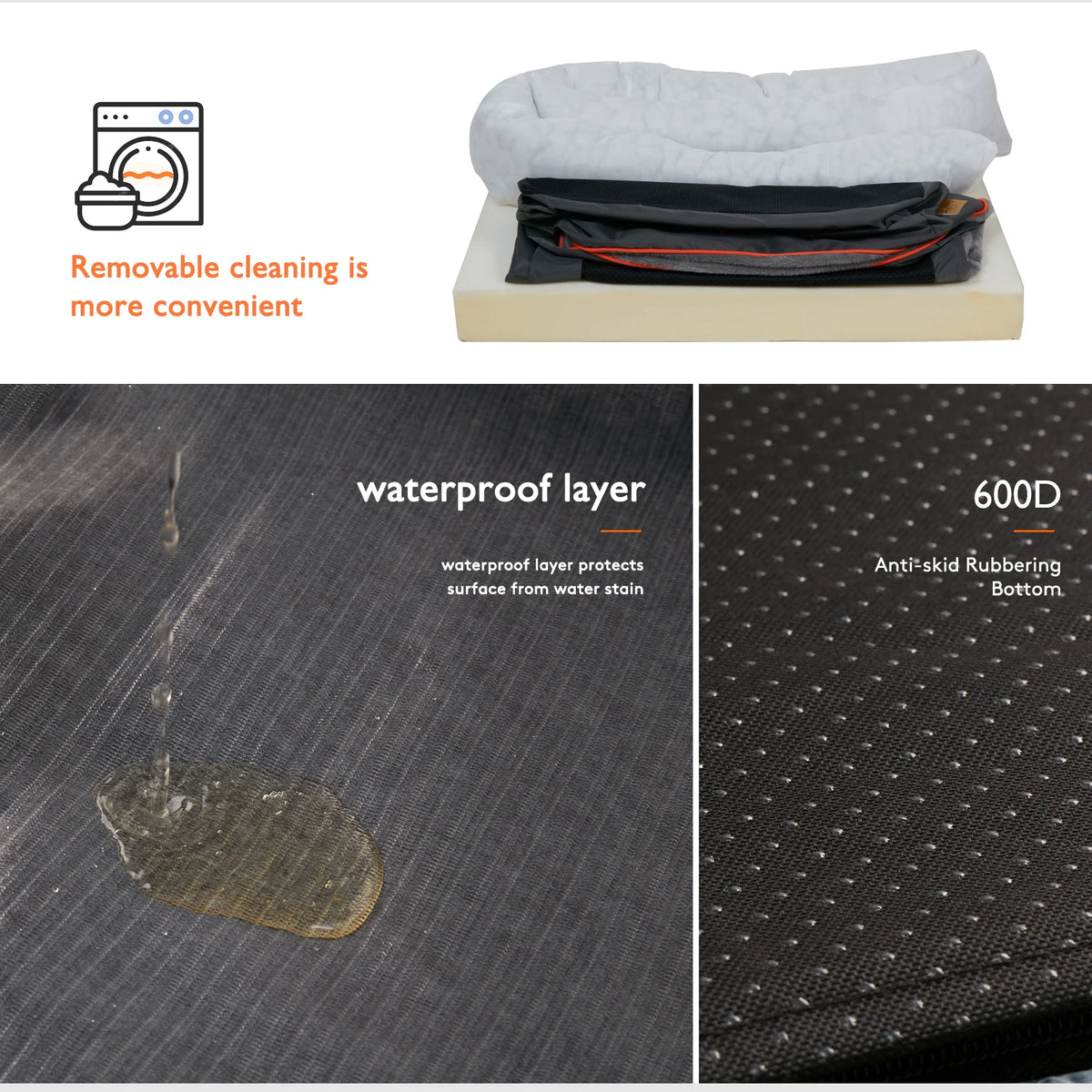 Bingopaw Premium Plush Dog Bed With Removable Washable Fleece Cover