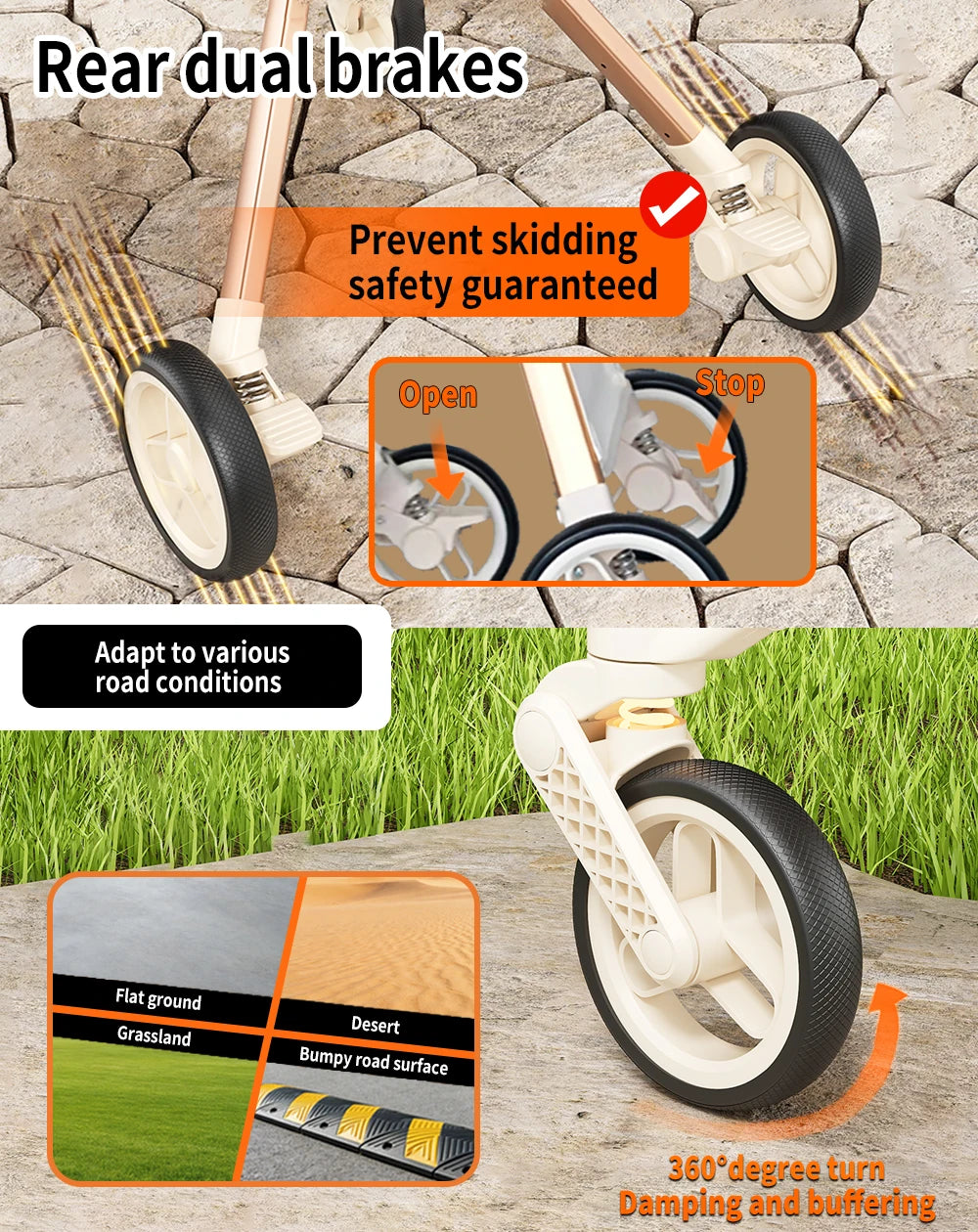 Deluxe Pet Stroller Featuring Breathable Mesh Canopy And Safety Locks