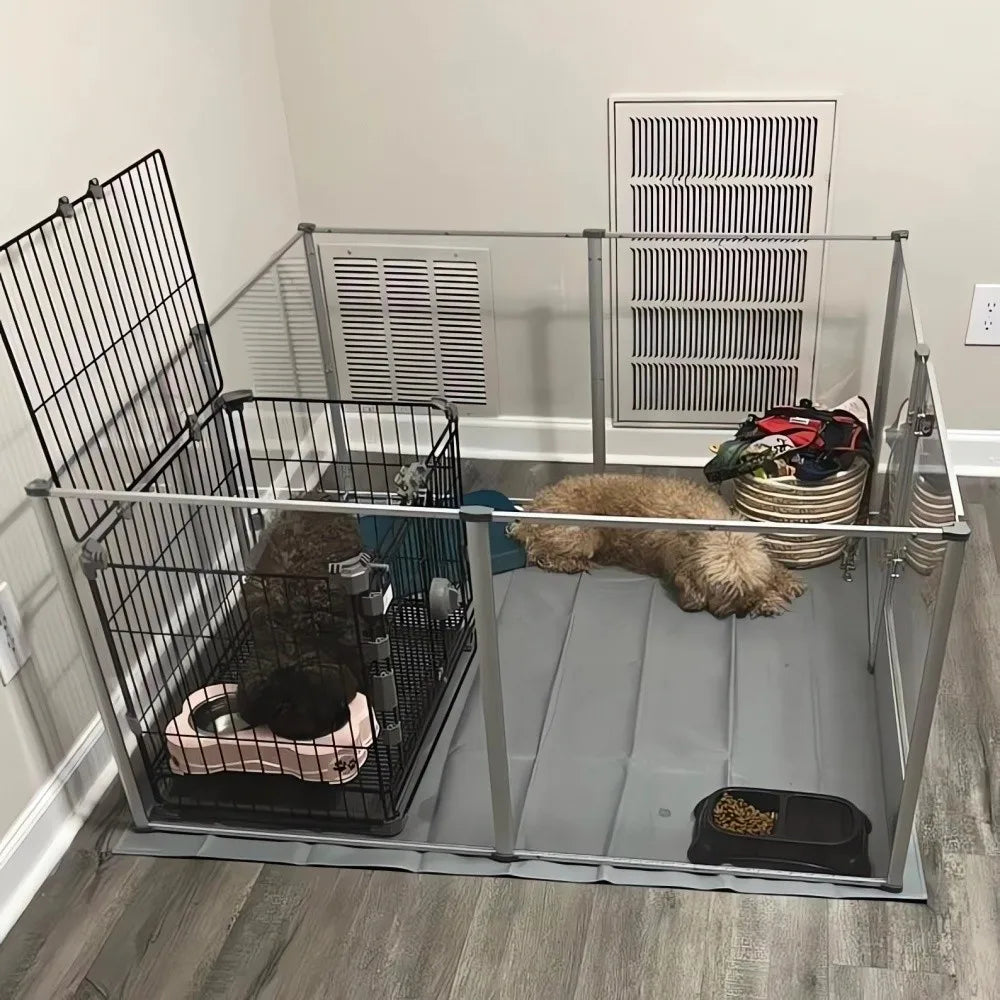 Borwart Acrylic Dog Playpen Transparent Indoor Pet Enclosure