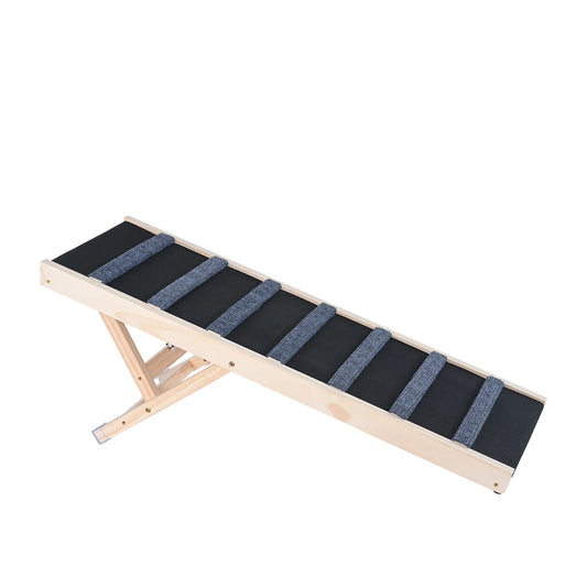 SucceBuy Adjustable Folding Wooden Dog Ramp With Anti Slip Design