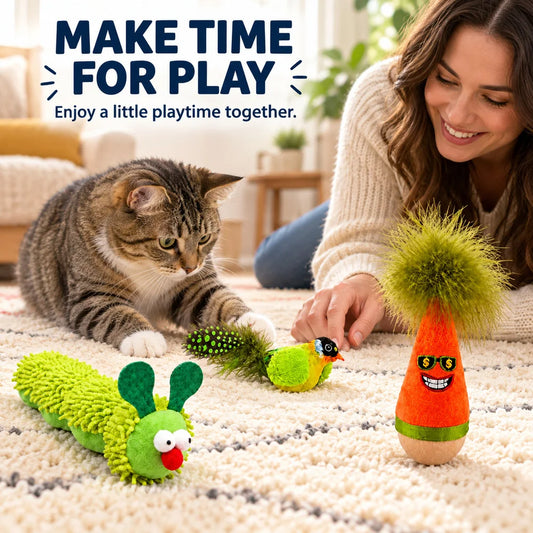 Zoe Interactive Cat Toy With Chirping Bird And Wobble Design