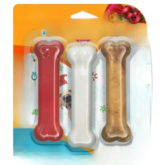Puppy Nylon Chew Toy Kit With Chicken And Bacon Flavor