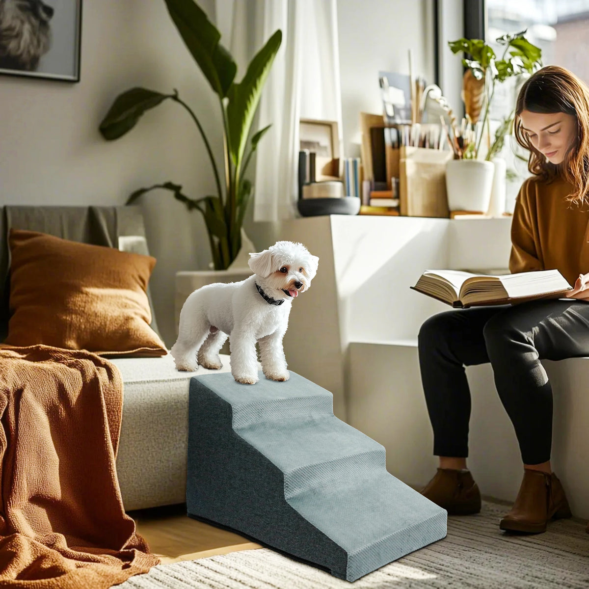 Non Slip High Density Foam Dog Stairs For Small Puppies