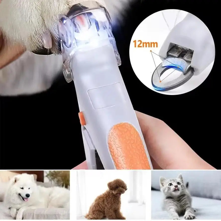 Stainless Steel LED Pet Nail Clippers for Safe Dog Grooming