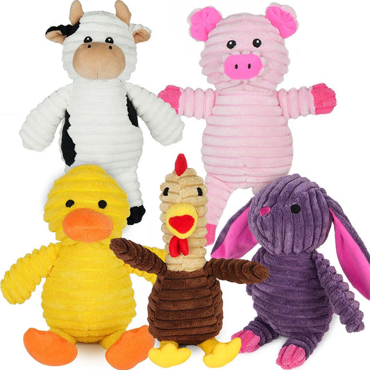 Plush Squeaky Dog Toys Assortment Value Bundle For Pets