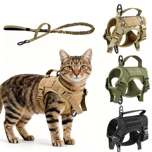 Petavel Tactical Adjustable Escape Proof Cat Harness With Leash Set