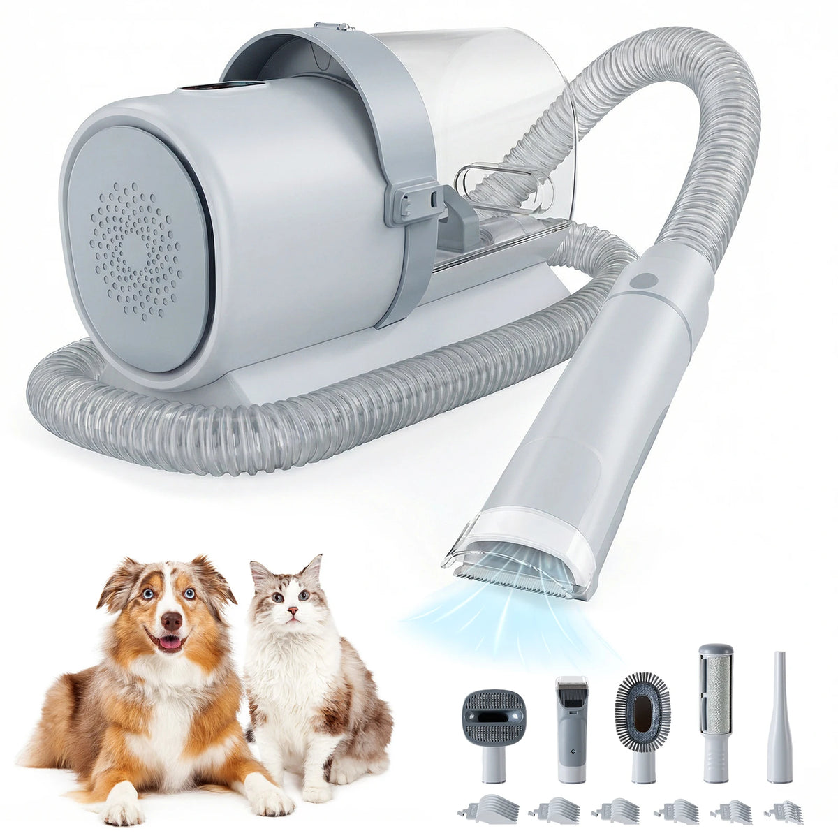 Professional Cordless Pet Grooming Vacuum Kit With Trimmer Accessories