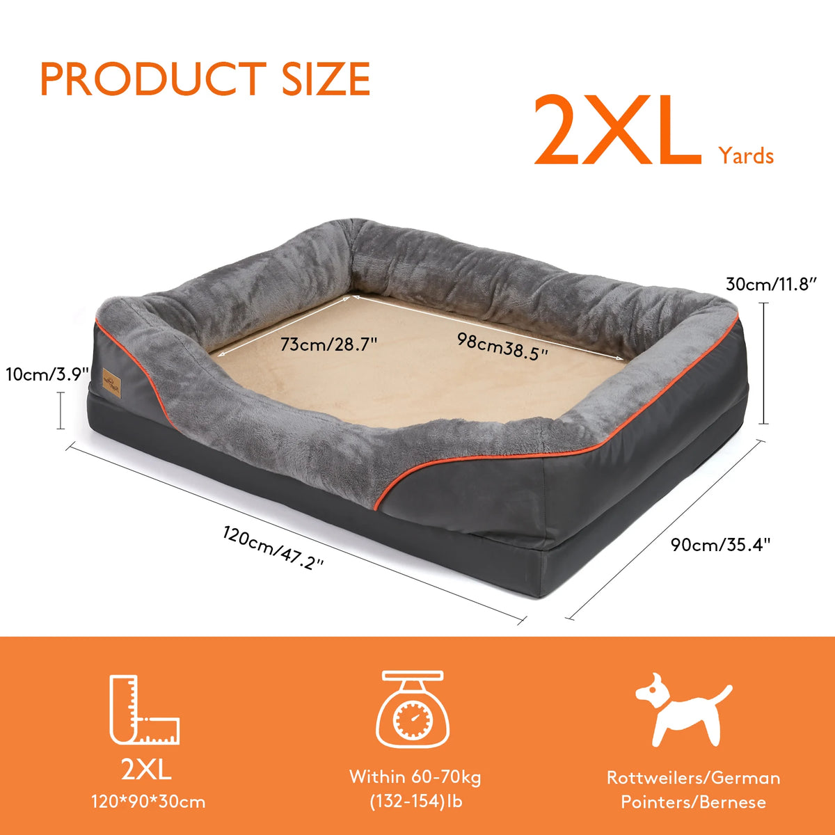 Bingopaw Premium Plush Dog Bed With Removable Washable Fleece Cover