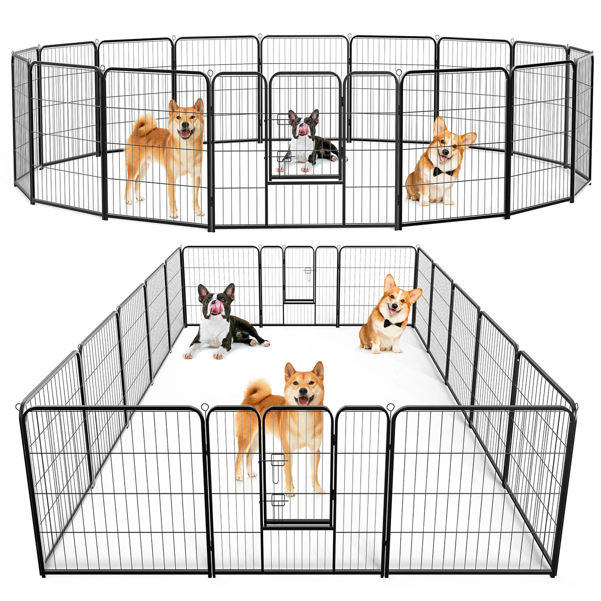 JHK Foldable Metal Dog Playpen Heavy Duty Pet Fence