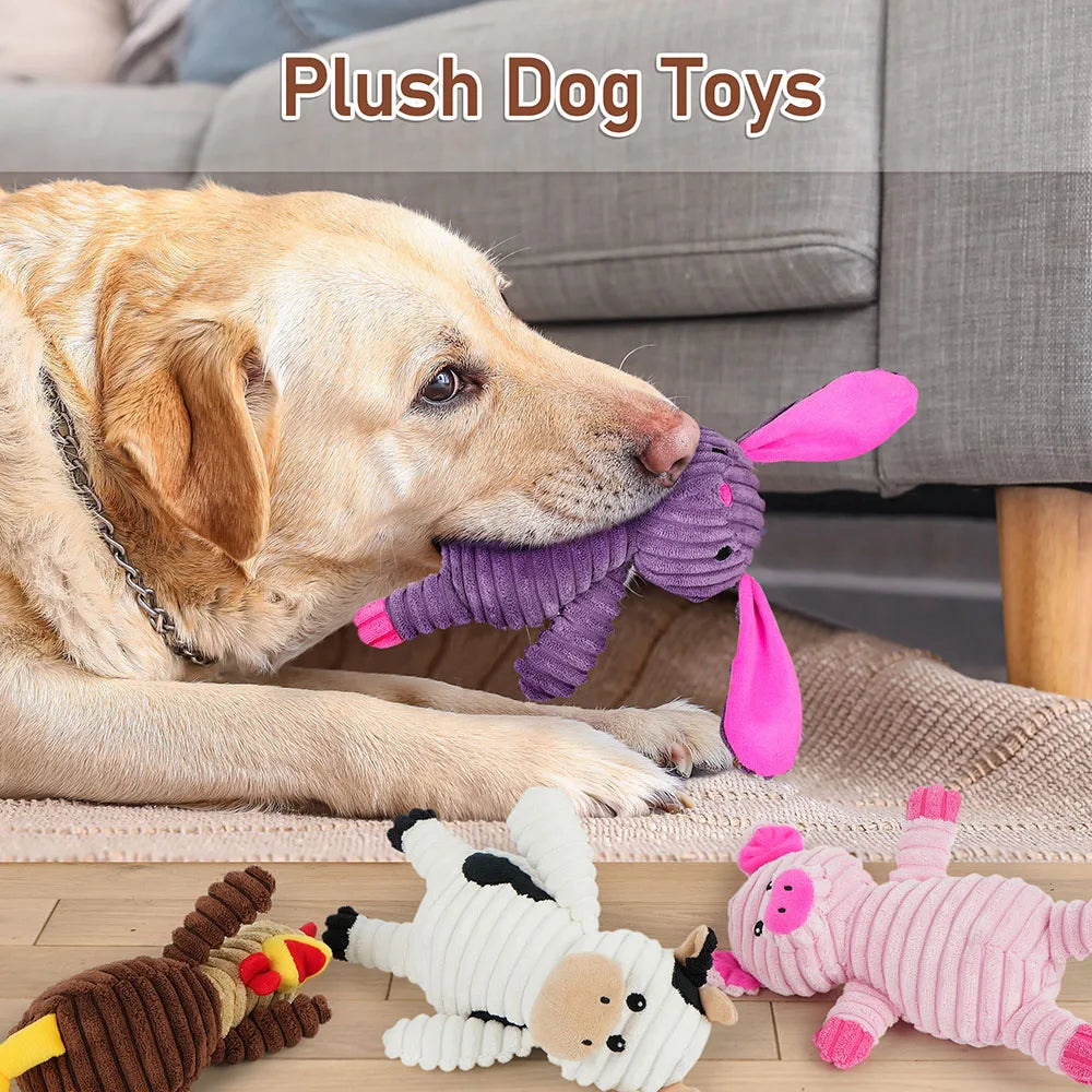 Plush Squeaky Dog Toys Assortment Value Bundle For Pets
