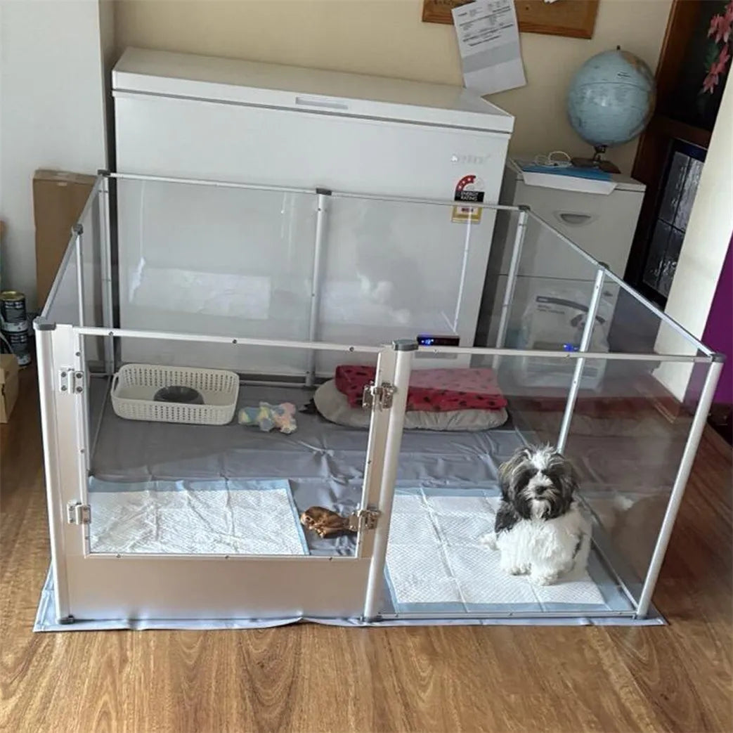 Borwart Acrylic Dog Playpen Transparent Indoor Pet Enclosure