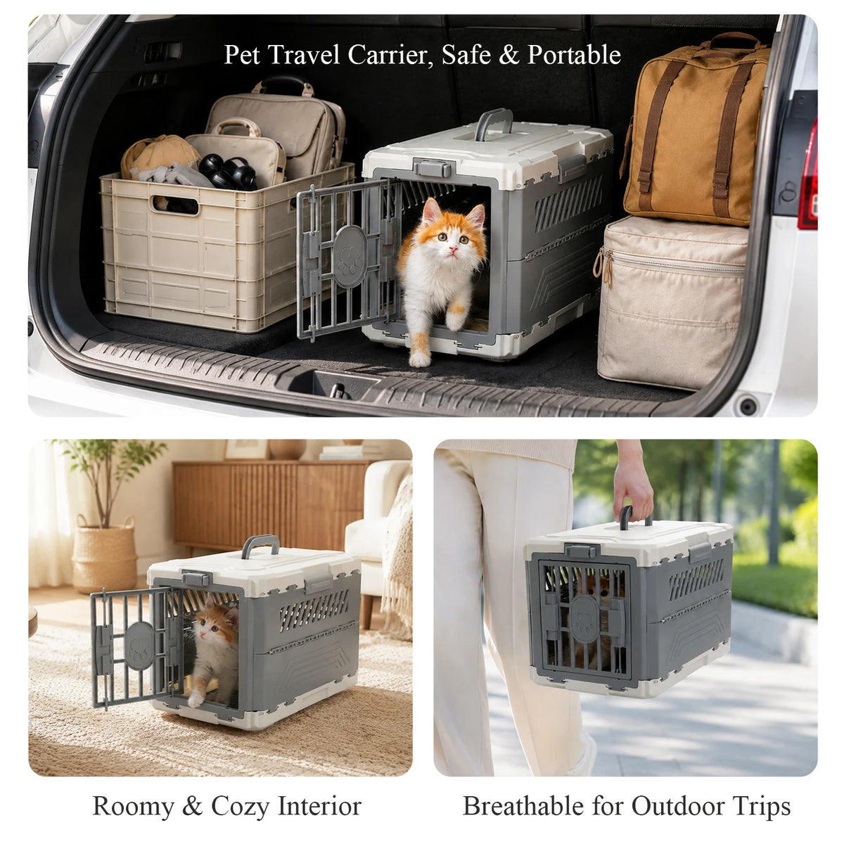 PAWZ Road Foldable Pet Carrier Collapsible Cat Dog Travel Crate