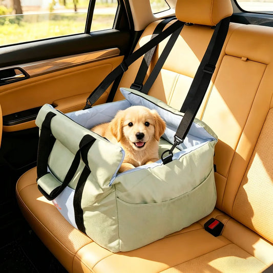 Borwart Portable Dog Booster Seat With Safety Belt And Washable Cover