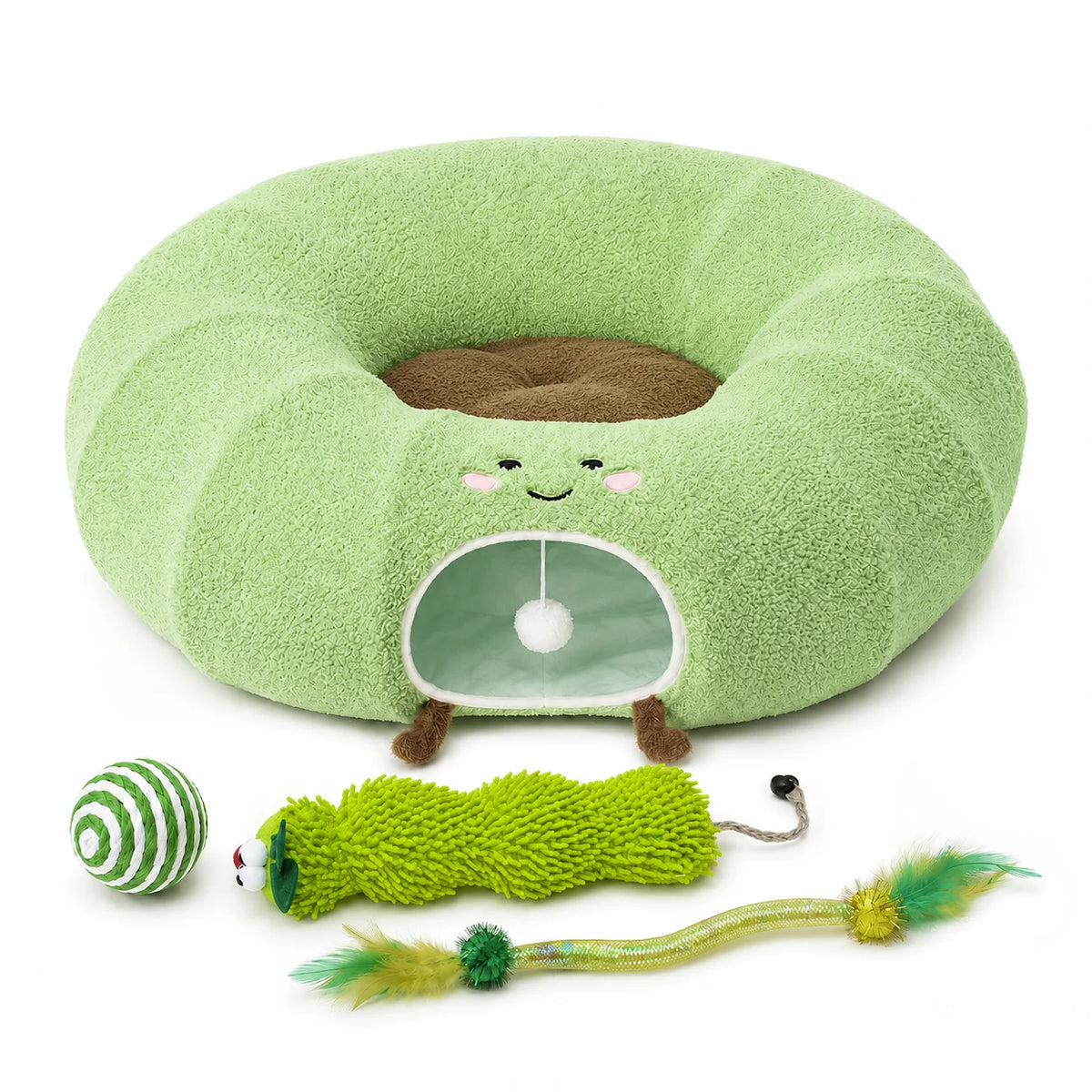 Convertible Cat Tunnel Bed With Removable Cushion And Play Tunnel