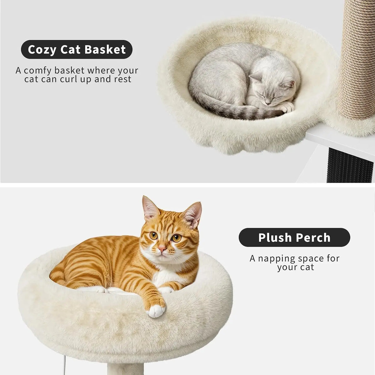 Garvee Indoor Cat Tree Tower With Hidden Litter Cabinet